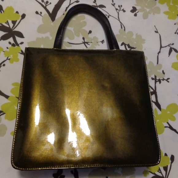 Dark Green Floral Satchel Purse - Picture 2 of 3